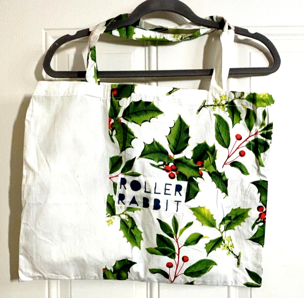 Roller Rabbit Cloth Tote Bag Lightweight Reusable Shopping Bag 15″x18″