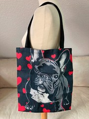 2 Funny Shopping Bags French Bulldog 37X42Cm Multicolored French Bully
