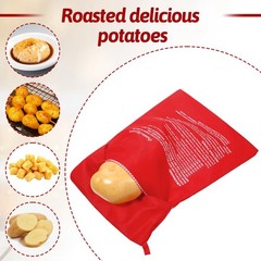 2 PCS Red Baked Potato Microwave Bag, Reusable 10.04in x 7.28in,