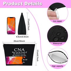 CNA Gift Certified Nursing Assistant Gifts Makeup Bag for Black