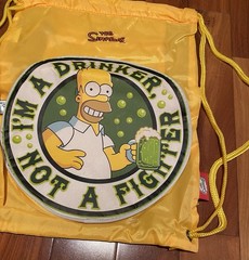 The Simpsons Backpack Bag Yellow New 13” X 17” Zipper Yellow Drawstring