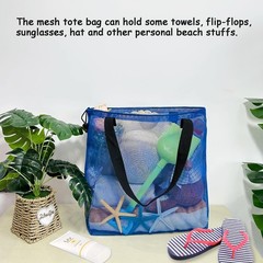 Reusable 4Pack Colorful Mesh Beach Tote Bags,Mesh Shopping Bag With Drawstrin…