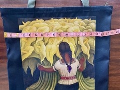 Diego Rivera Reusable Tote Bag Graphic Print, Blue/Green, 17×16 in