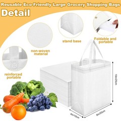 50 Pcs Reusable Tote Bag Bulk 8 x 4 x 10 Inch Non Woven Shopping Bag with Han…