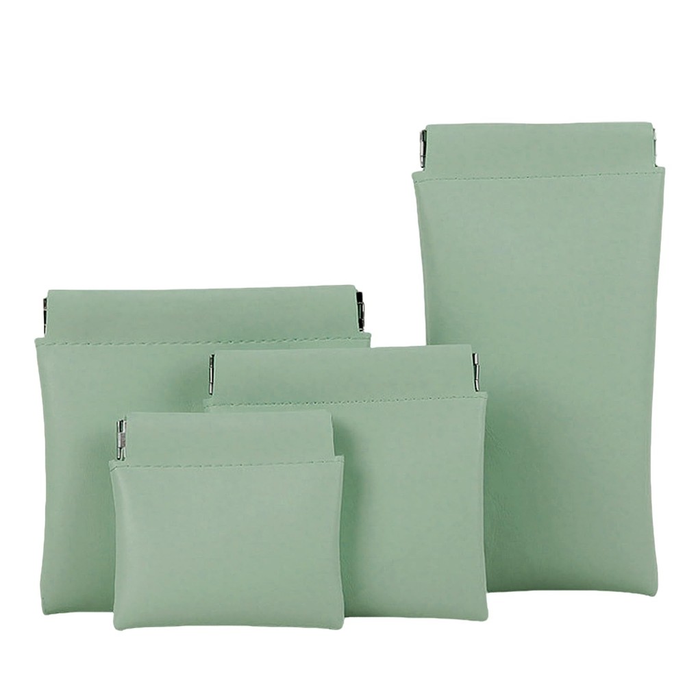 Pricyru 4Pcs Purse Pouches for Inside Purse, Squeeze Coin Pouch, Green