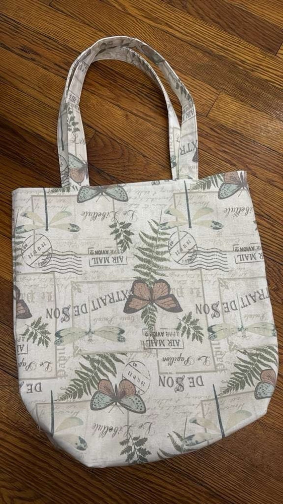Multicolor Butterfly Print Reusable Tote Shopping Bag 16-20 in Length