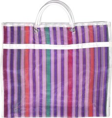 Assorted Colors High Thread Mesh Mexican Market Reusable Bags 13×15 In 3 Pack