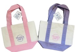 NEW Trader Joe’s 2026 Mini Tote Bags Pastel Colors 2 Pack Lavender/ Pink