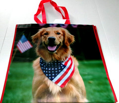 PATRIOTIC Reusable Tote Bag~19.5″ x 17.5″ x 7.25″ ~ PATRIOTIC LAB