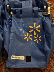 11 Double Hanging Blue Cloth Walmart Bags Heavy W/ Duty Hardware, Folding Bottom