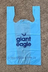 50 Blue Plastic Shopping Bags: Giant Eagle Grocery Store Super Market Pittsburgh