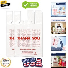 White Thank you T shirt bag, Grocery shopping bag Reusable and Disposable Sup…