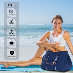 Neoprene Multipurpose Beach Bag Tote with Inner Zipper Pocket …