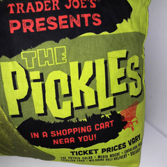 Trader Joe’s Reusable Canvas Shopping Tote The Pickles Print GroceryMarket 14×18