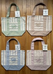 Trader Joe’s Mini Pastel Stripe Canvas Tote Bags Set of 4 NWT Limited 2026