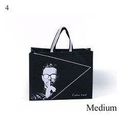 Water-Resistant Non-Woven Fabric Shopping Bag Reusable Tote Pouch for Women