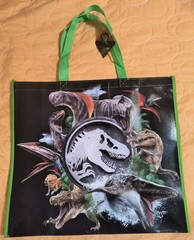 Jurassic Park DINOSAURS Reusable Green Jumbo Shopping Gift Bag with Handle🆕