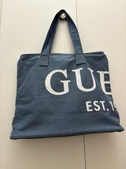 GUESS blue Denim Tote Bag Large