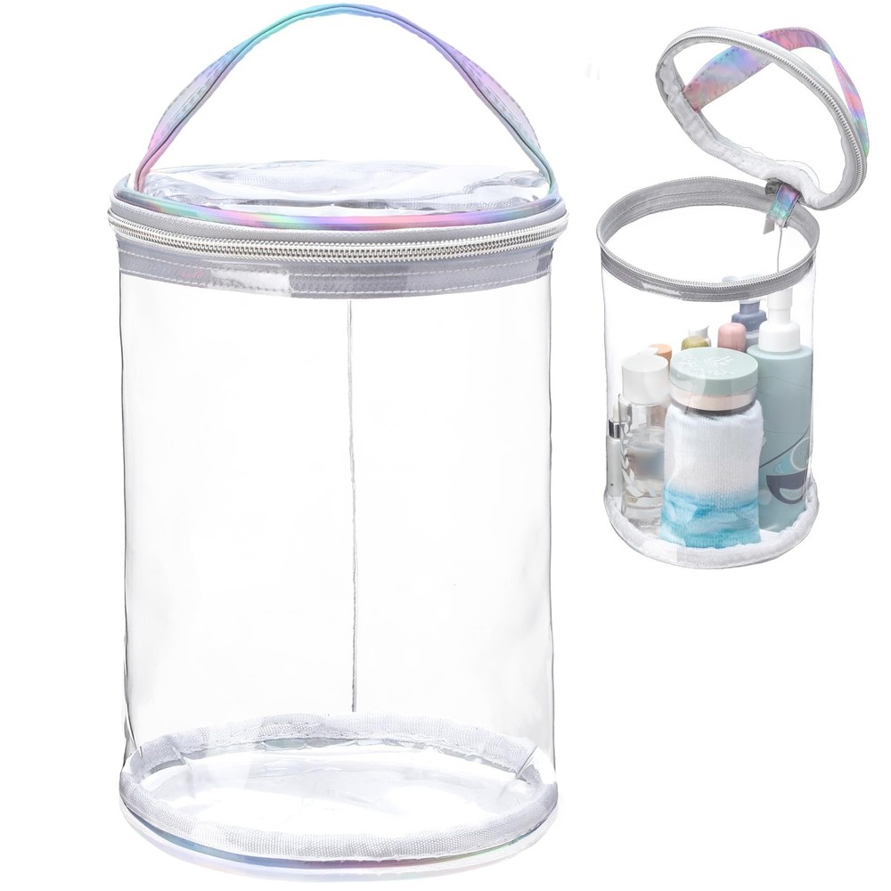 Sanwuta Clear Lotion Bag for Toiletry 5.91 Inches X 9 Inches, Silver