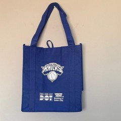 NY Knicks Tote Bag MSG Giveaway NYC DOT Vision Zero Reusable Shopping Tote Blue