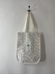 Lululemon Reusable Shopping Tote Bag White & Green Tote Limited Edition