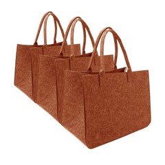 MEIANJU Felt Tote Bag, Large16 x12 x 10″ Reusable Bags Lightly Brown 3pcs Hea…