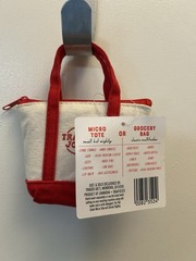 Trader Joes Red and Green Canvas Micro Tote Bags 2 Set New with Tags