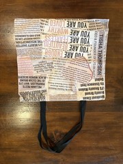 Sephora’s First LYS Canvas Tote Shopping Shoulder Bag Cotton Newspaper Print