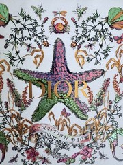 Christian Dior Gift Bag Starfish Coral Print Rare Boutique Shopping Tote New