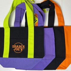 SET 4x ALL STYLES Trader Joe’s MINI Tote Bag Halloween Black Purple Green Orange