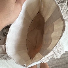 Trader Joe’s Striped Mini Canvas Tote Bag Beige/White 13x6x6 in