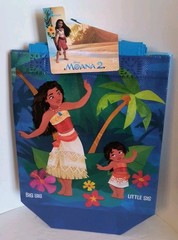 DISNEY MOANA 2 Mini Reusable Blue Gift Bags 2 Pack with Handles New! Free Ship!