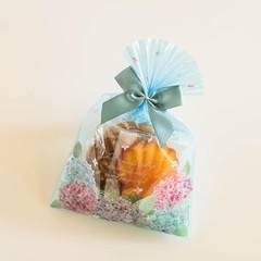 HEADS AJS-OP3 Hydrangea Gift Bags Made in Japan OPP Bags 15 x 23cm Blue 50