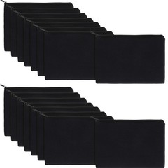 meekoo 16 Pack Blank Canvas Pouch Zipper Cosmetic Medium (Pack of 16), Black