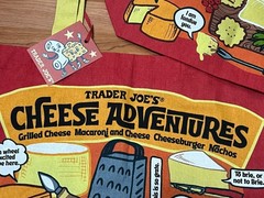 Trader Joes Cheese Adventures Experience Cotton Tote Bag Red Yellow
