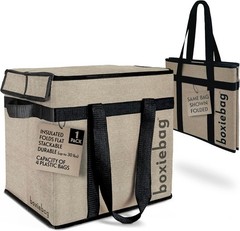 Foldable Reusable Insulated Shopping Bag – Stackable – (1-Piece Set)