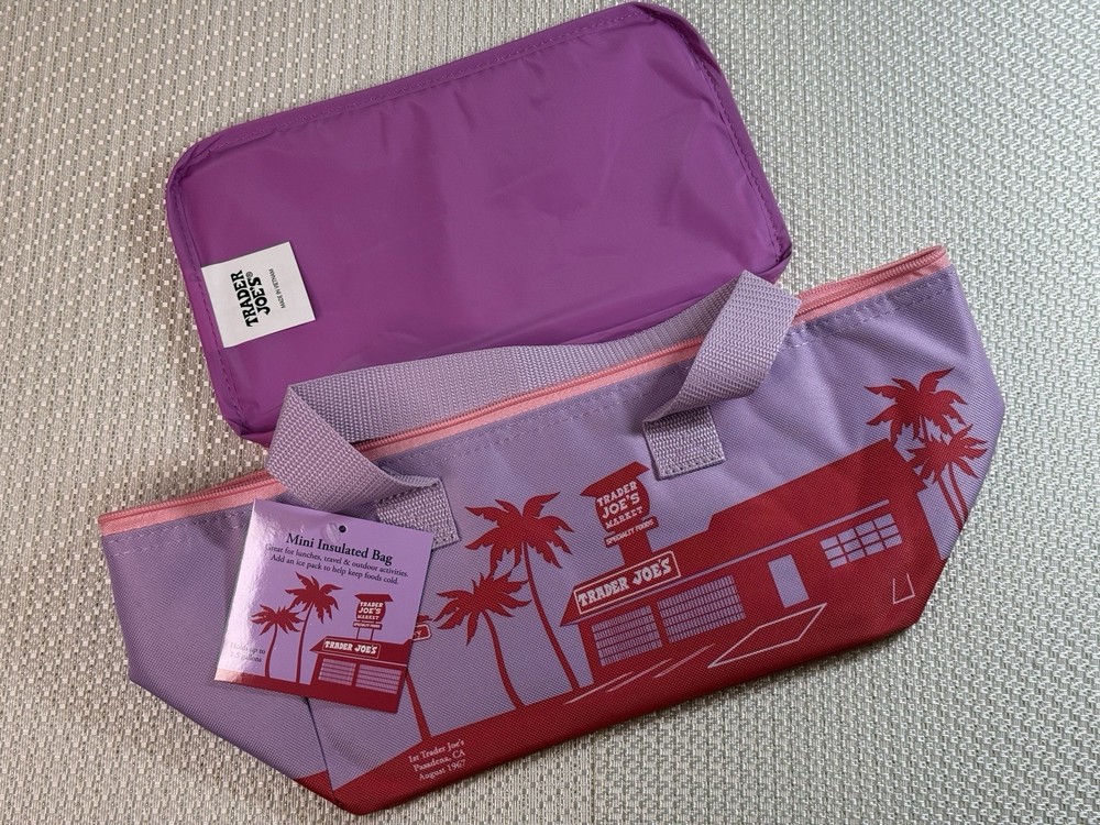 Trader Joe’s Mini Insulated Tote Bag Lunch Bag – Summer 2026 – Lavender NWT