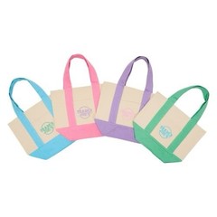 Trader Joe’s Mini Pastel Canvas Foldable Tote Bags Colorblock Set of 4