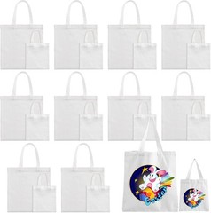 Sublimation Blank Tote Bags, 20Pack Canvas Bags 16.1 x 15.4 Inch, White