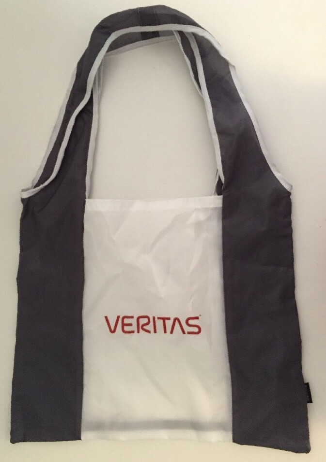 Veritas Gray & White Small Reuseable NEW LUNCH SHOPPER TOTE Bag for Gym Lunch
