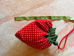 Strawberry Fold Up Reusable Shopping Tote Bag Novelty Fruit Cottagecore Kawaii