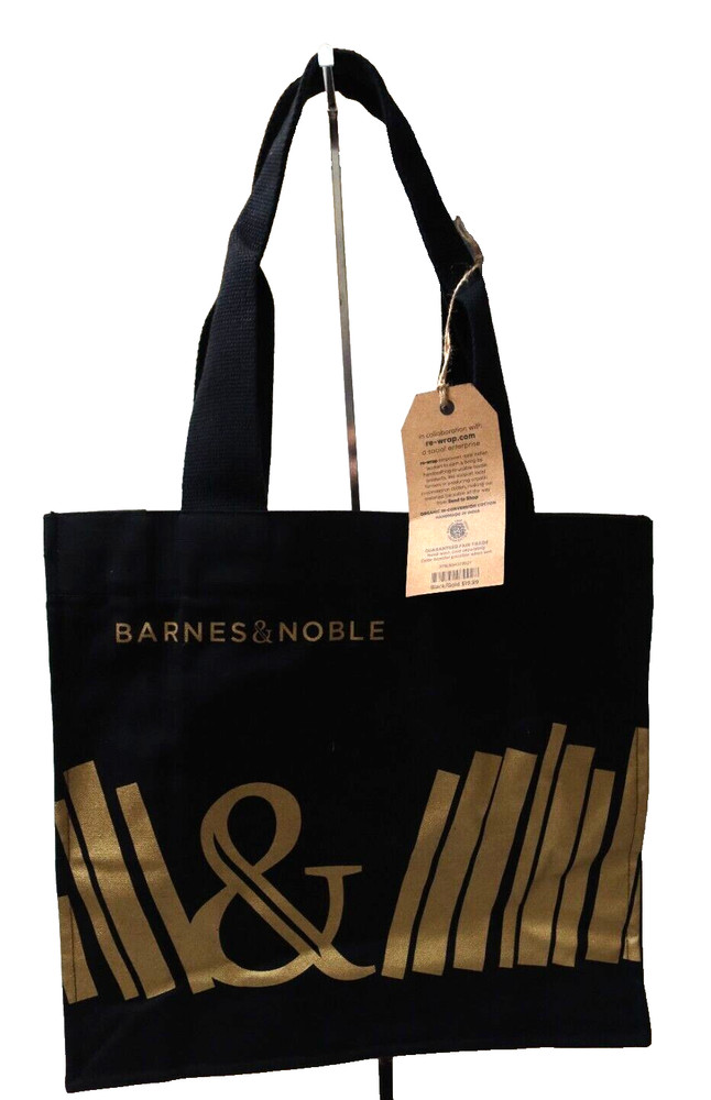 NEW Barnes & Noble Premium Organic In Conversion Cotton 14×14.5×4.75 Tote