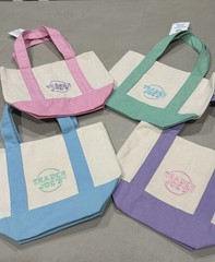 Trader Joe’s Canvas Mini Tote Bags Color Block Multicolor Set of 4