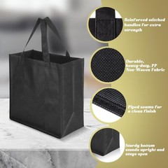 Reginary Reusable Tote Bags — 100-Pack (Black)