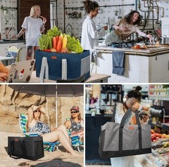 MHOMER Reusable Grocery Bags Extra Waterproof Large Utility Tote Bag with…