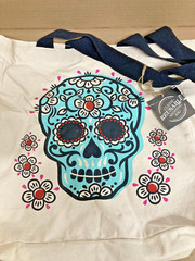 New Canvas Reusable Shopping Bag Grocery School Teachers Tote Day of the Dead