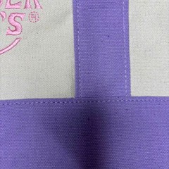 Set of 2 Trader Joe’s Canvas MINI Tote Bags Spring Color — PASTEL PURPLE + Pink!