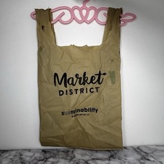 Giant Eagle Light Brown Tote Grocery Bag Reuseable Thin Light Weight