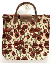 Signare Tapestry Folding Reusable Shopping Bag Purse Foldable Tote Erin Knitwear