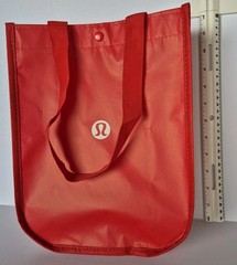 Lululemon Small 12x9x5 Reusable Shopping Tote Lunch Bag Yoga ❤️ Red ❤️ Recycled